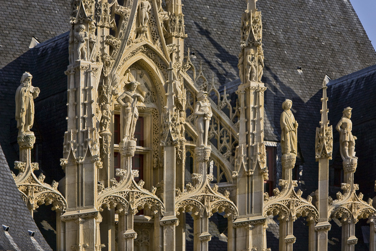 Rouen, center city : palace of Justice, detail . Altitude 45 feet.