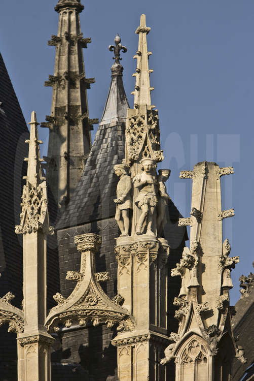Rouen, center city : palace of Justice, detail . Altitude 45 feet.