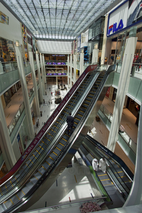 A street inside the Dubai Mall, largest commercial center in the world.