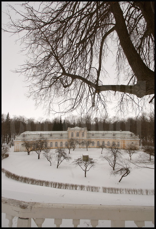 Peterhof Estate:  the Orangery.  In 1705, Peter the Great had a little 
summer residence built across from the Gulf of Finland.  But after his 
victory over the Swedish in 1709 and his visit to Versailles, he decided to 
have a palace built 