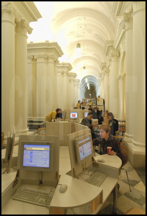 The Hermitage Museum.  The Rastrelli Gallery near the museum's main 
entrance, is now home to an Internet Café used by the public as well as the 
museum personnel.