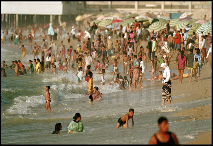 In the summer, thousands of Alexandrians and Cairoans cool down on the beaches lining the Mediterranean.