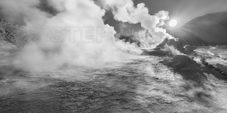 Chili - Désert d'Atacama : Geysers d'El Tatio (altitude 4320 m.) entre 6h30 et 8h00 du matin.