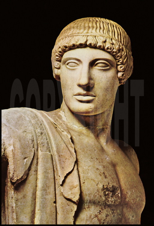 Statue of the god Apollo.  Archeological Museum of Olympia