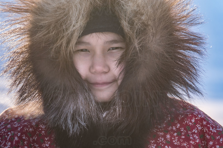 Canada - State of Nunavut - Operation Nunalivut 2018 - Village of Cambridge Bay (1700 inhabitants), the main community on the Northwest Passage. Here, 85% of the inhabitants are Inuit. Sarah, 10, is the granddaughter of Jimmy Evalik, the chief ranger of the Cambridge Bay area.